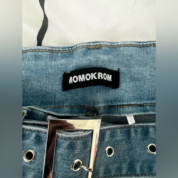 Dolls Kill Momokrom Low Ride Belted Flare Jeans- new with tags, never worn. - Picture 3 of 4